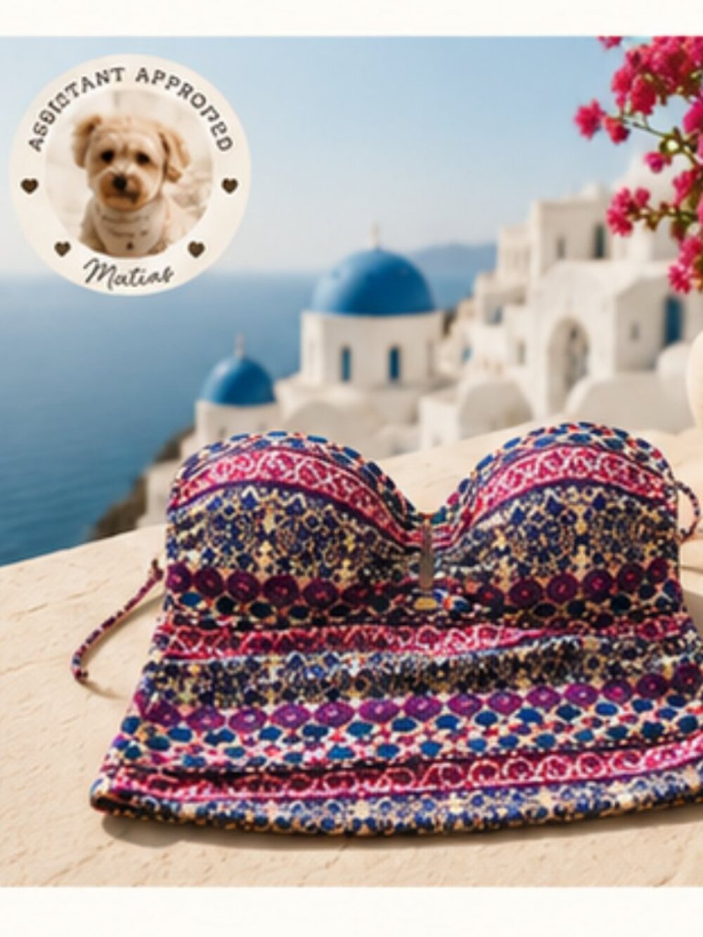 Travel Ready Summer Swimwear Mediterranean Tile Print Tankini La Blanca 16